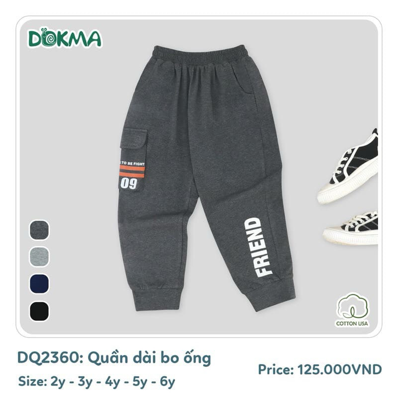 Quần dài ống bo bé trai Dokma DQ2360 mẫu mới 2024