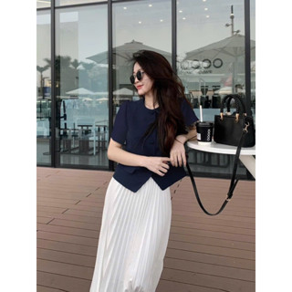 ÁO VEST NỮ CỘC CỔ TRÒN VẠT CHÉO HAI LỚP CÚC BỌC