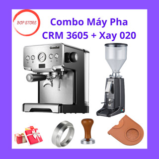Combo Máy Pha Cafe Gemilai CRM3605 + Xay 020