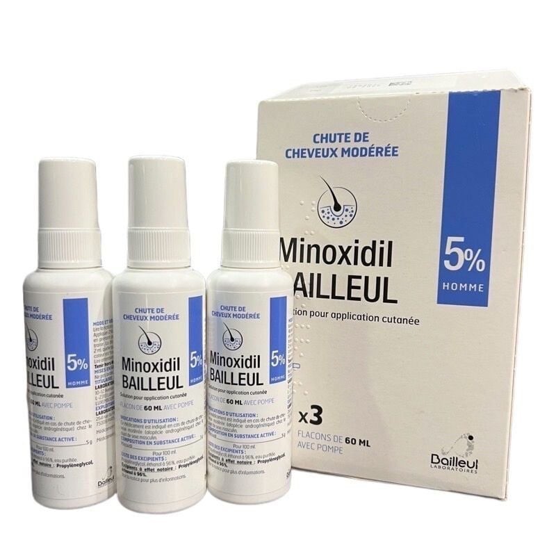 Xịt mọc tóc Minoxidil 5% H. 3 chai