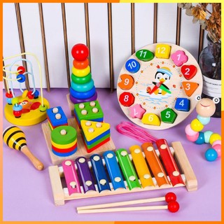 Moontoy Combo 6 Loại Đồ Chơi Gỗ An Toàn Cho Bé- Phát Triển Trí Tuệ Đồ Chơi Giáo Dục Cho Bé