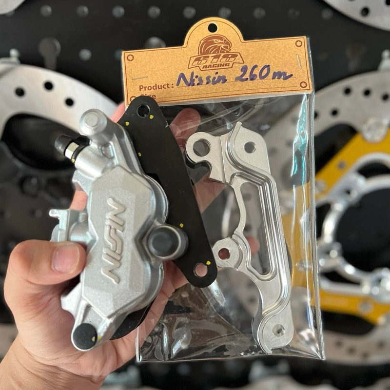 Pat heo Nissin 2 pis CNC viền phuộc đĩa 260mm cho xe Wave A110,S110,RSX, Blade, Future Led