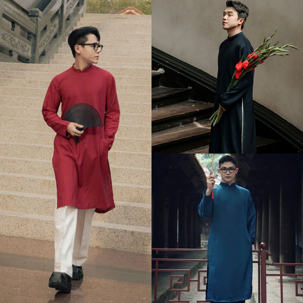 Áo Dài Cách Tân Nam Dáng Suông Xưa Chất Liệu Vải Tây Thi BL30