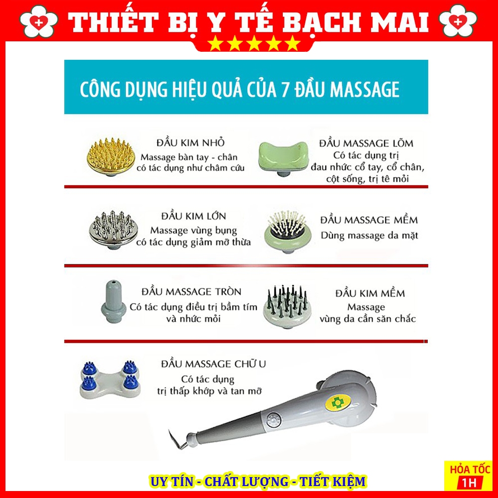 Máy Đấm Lưng 7 Đầu Xoa Bóp - Máy Massage Cầm Tay