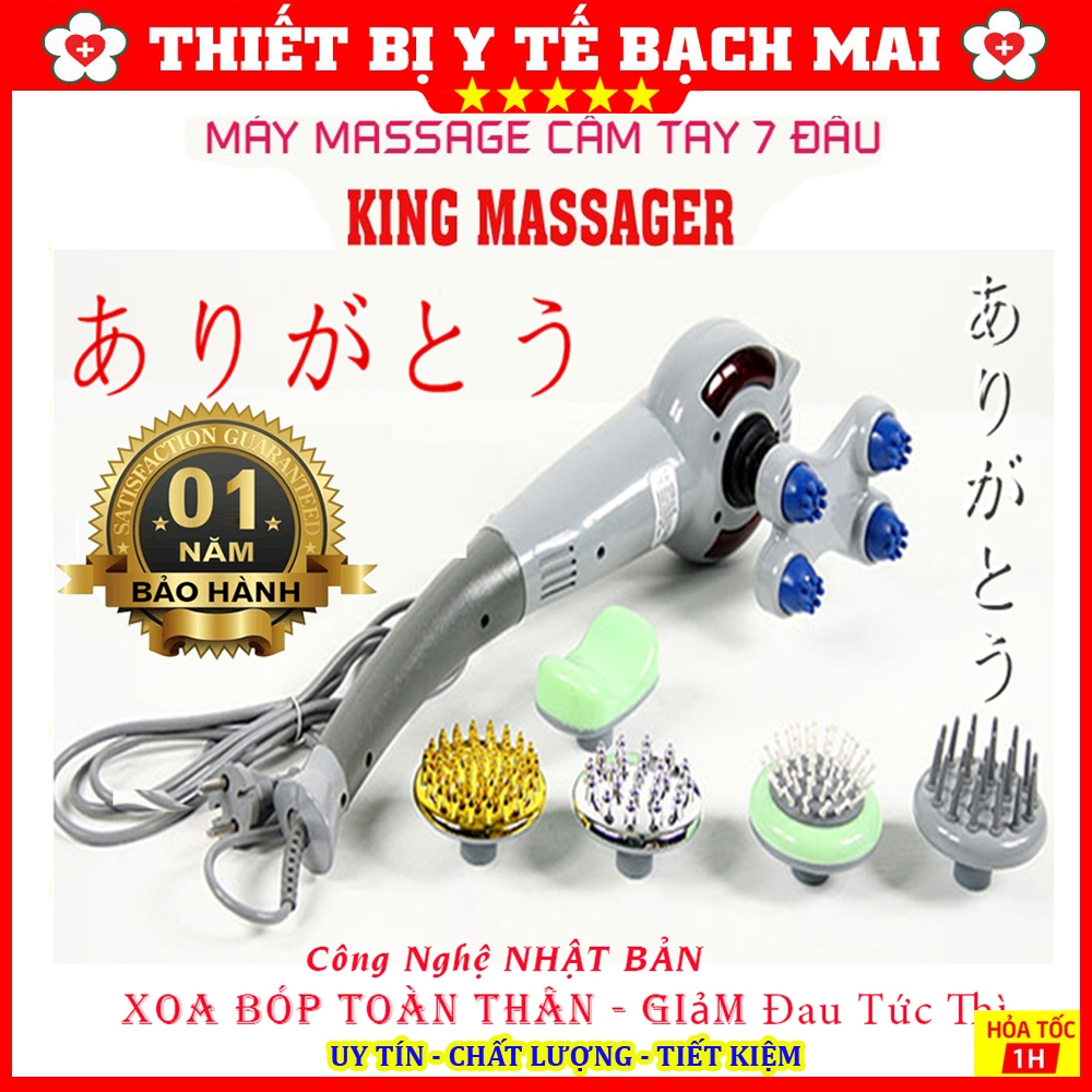 Máy Đấm Lưng 7 Đầu Xoa Bóp - Máy Massage Cầm Tay