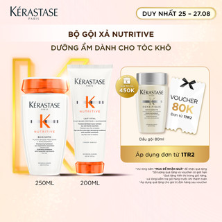Bộ gội xả dành cho tóc khô Kérastase Nutritive (Bain Satin 250ml + Lait Vital 200ml)