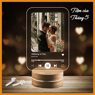 Đèn ngủ led 3D in hình theo yêu cầu kỷ niệm ngày cưới, phù hợp làm quà tặng, đèn 16 màu kèm điều khiển từ xa