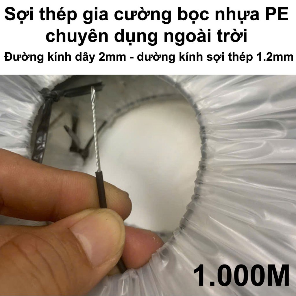 Cuộn 1000m/500m sợi cáp gia cường bọc nhựa PE chuyên dùng ngoài trời