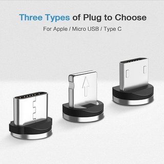 Cáp sạc từ hút nam châm đầu micro usb, type C và iPhone/android 360 độ