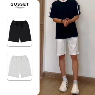 Quần short nam vải KAKI cạp chun thoải mái quần ngắn nam trơn màu trắng đen xanh GS16