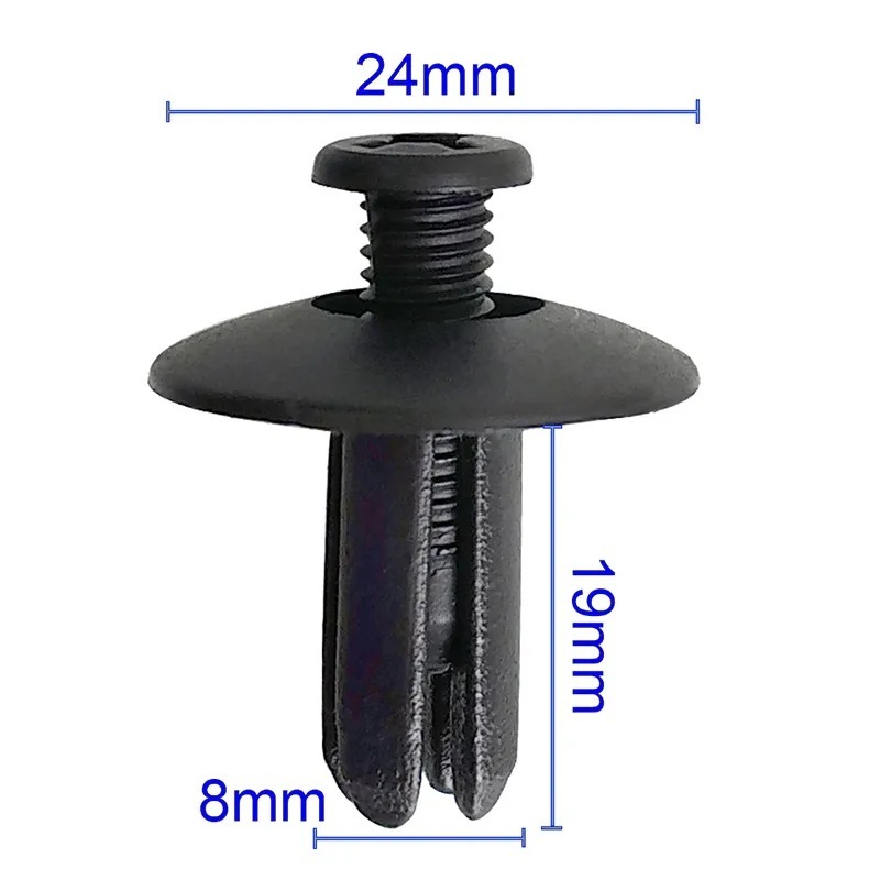 Set 10 đinh tán nhựa 8mm dành cho xe hơi dài