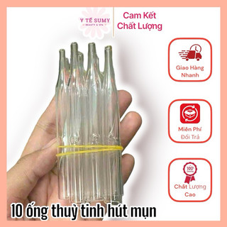  Combo 10 ống hút mụn hút dầu Thuỷ Tinh dùng cho máy 5in1 hoặc máy hút mụn mini 
