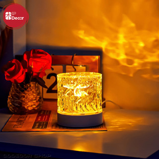 Đèn Ngủ Chiếu Sóng Nước Pha Lê Ánh Sáng Ấm Áp, Trang Trí Decor Phòng Ngủ, Quà Tặng