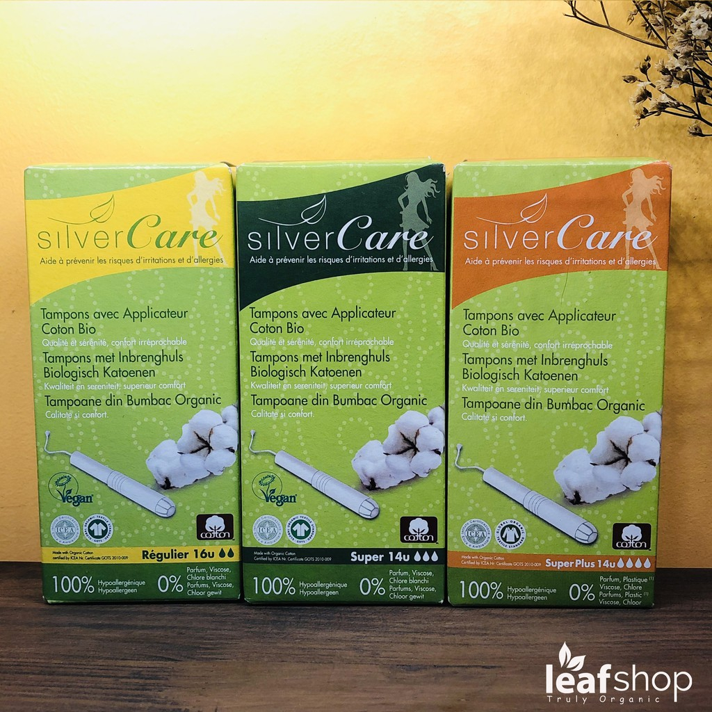 Tampon hữu cơ có cần đẩy Silvercare