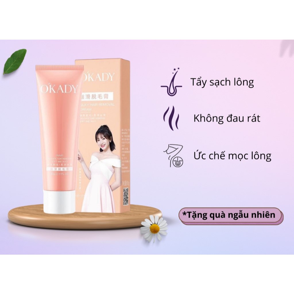 Kem Tẩy Lông OKADY Nội Địa Trung - Tẩy Sạch Lông Nhẹ Dịu, Giúp Lông Lâu Mọc, Mọc Thưa