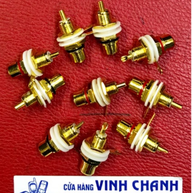 Combo 10 Ổ Dắc Hoa Sen Đỏ Đen Mạ Đồng