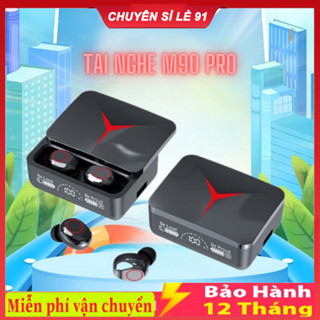  Tai Nghe Không Dây M90   M10   M100   F9   M19 TWS Bluetooth Âm Thanh Nổi Thấp Kèm Hộp Sạc 5.3  Bảo Hành 1 Tháng 