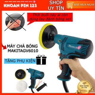 Máy chà nhám, máy đánh bóng xe ô tô mini 6 cấp mkt GV6010 hàng loại 1