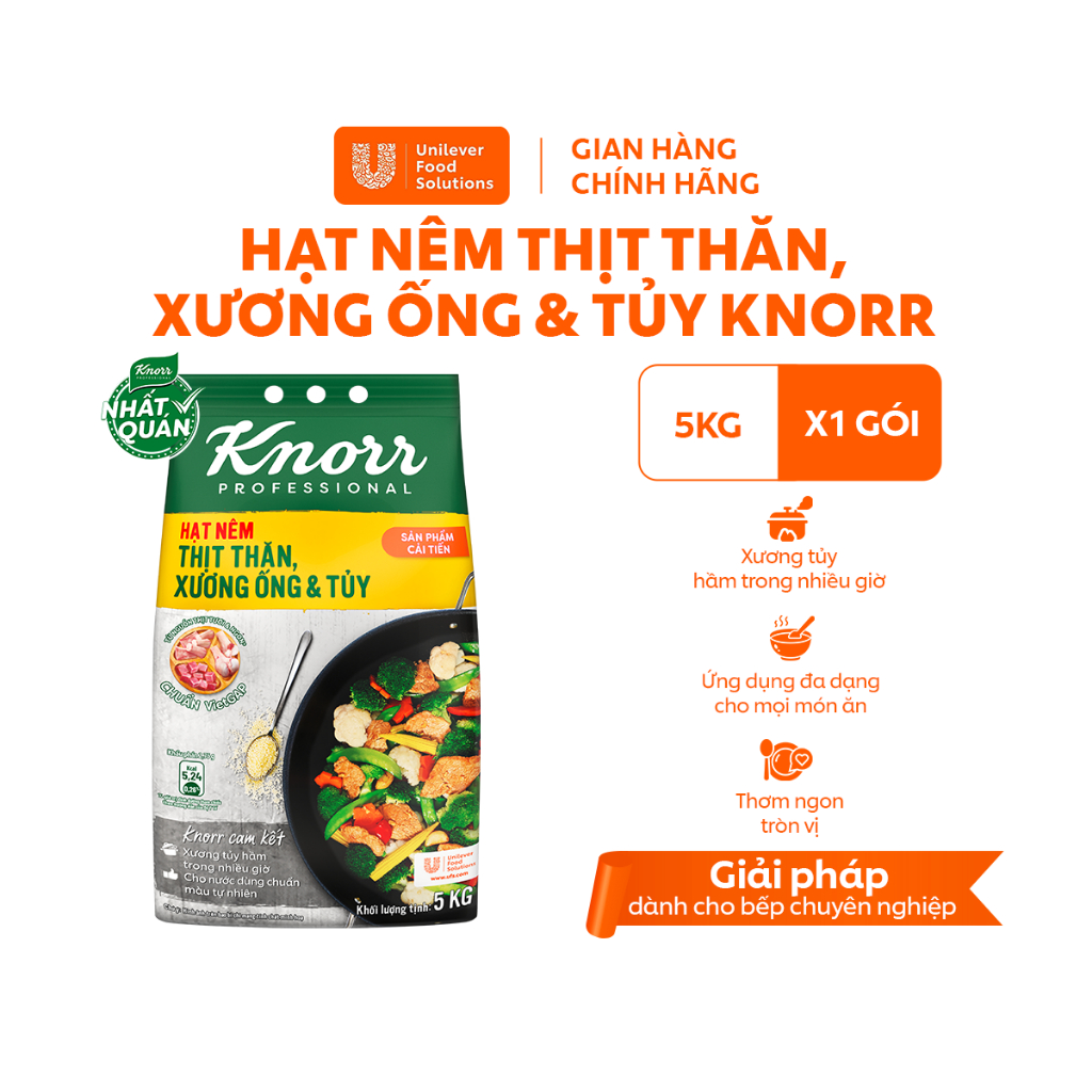 Hạt Nêm Thịt Thăn Xương Ống Và Tủy Knorr Professional 5kg - Chuyên Dùng Cho Nấu Ăn