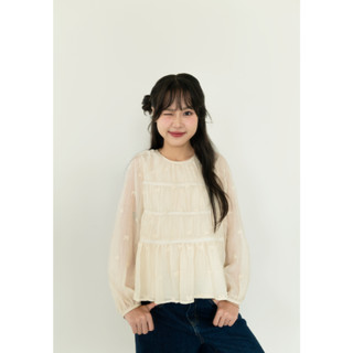 Áo voan xoè dài tay 3 tầng NakedbyV - Esther Top