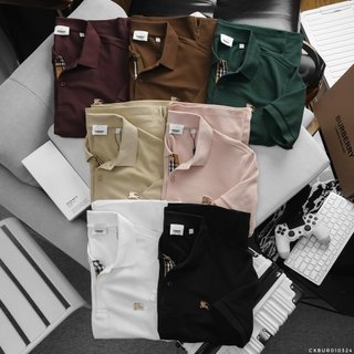 Áo polo nam B U R 6M BASIC cotton pique logo kim loại xịn tuồng hãng, Cao Cấp Chuẩn Form Sang Trọng
