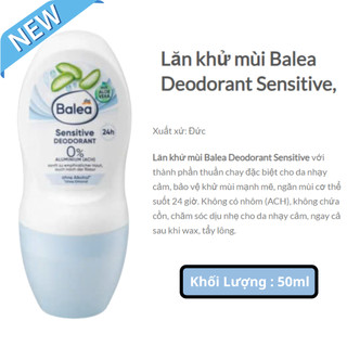 Lăn khử mùi Nam Nữ lăn nách Balea nội địa Đức, ngăn mùi hiệu quả, khô thoáng 50ml