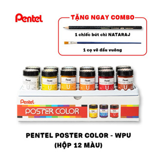 Màu Poster Color Pentel 12 màu WPU2-12.