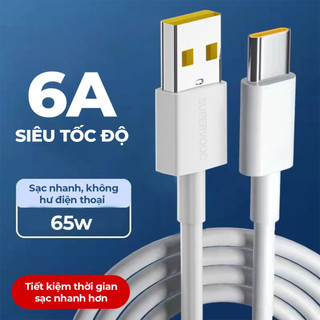 Cáp sạc nhanh 6A USB to Type C chất liệu TPE bền dẻo chống đứt JUYUPU
