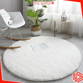  Thảm lông tròn trải sàn decor chụp ảnh to 1m 1m2 1m6 | size nhỏ 80cm| NEGAGO 