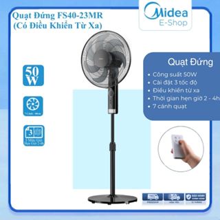 Quạt Đứng, Quạt Cây 7 Cánh Midea FS40-23MR (Quạt Điện 50W, Chỉnh Gió 3 Tốc Độ, Có Điều Khiển Từ Xa)