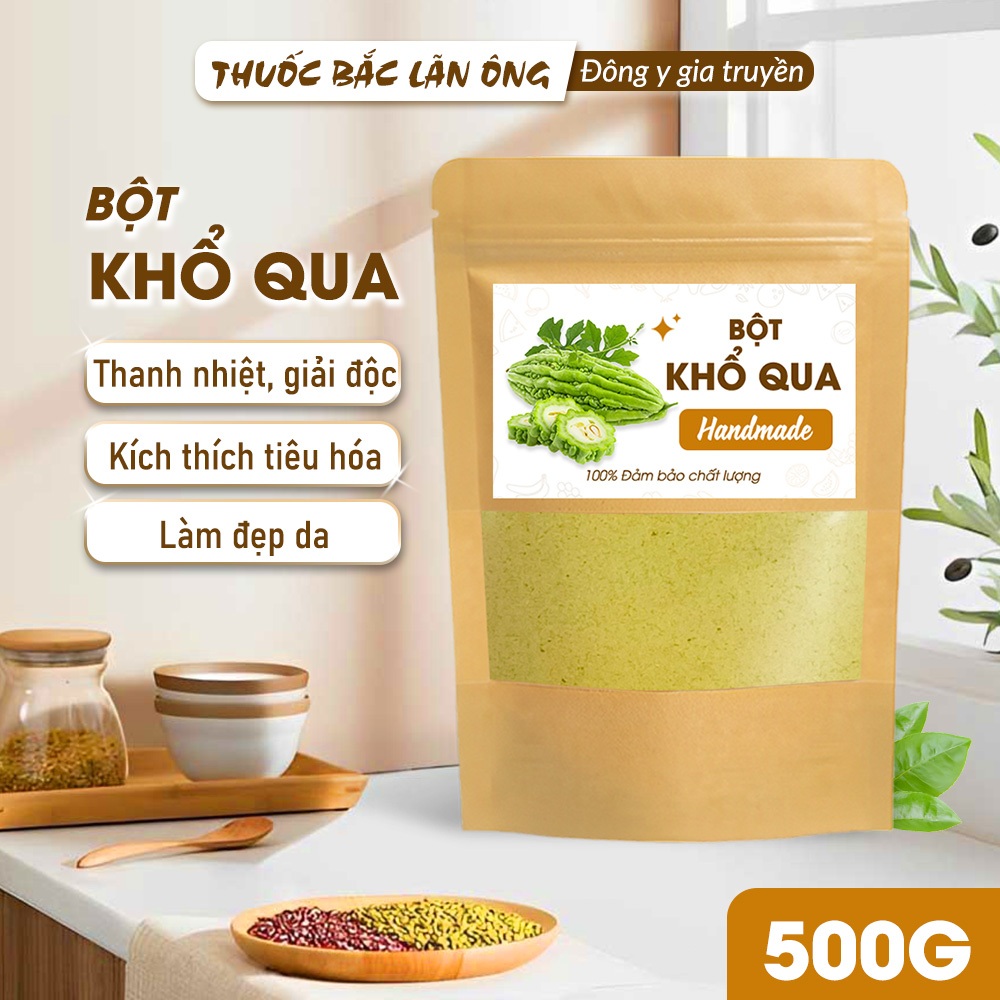 Bột khổ qua 500g, bột mướp đắng rừng, nguyên chất, hỗ trợ giảm mụn, ngừa tiểu đường, detox, giảm cân