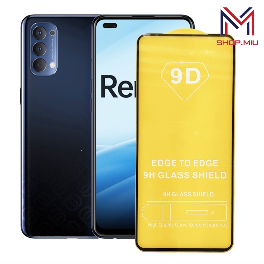 Kính cường lực 9D OPPO Reno 4 full màn tặng giấy lau kính