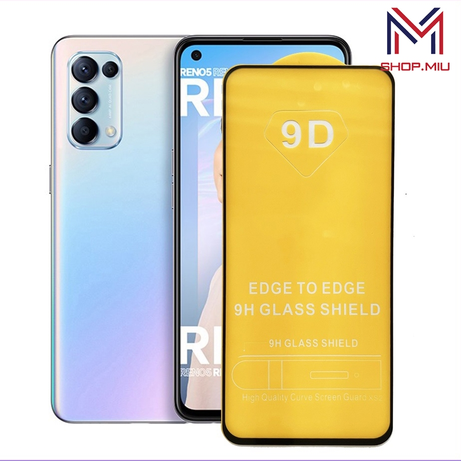 Kính cường lực 9D OPPO Reno 5 full màn tặng giấy lau kính