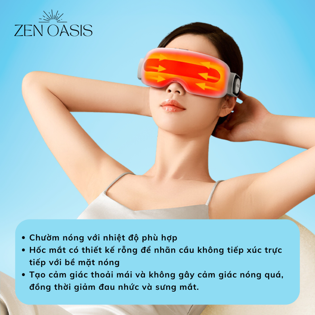 Máy massage mắt AUX 16 đầu massage thư giãn mắt giảm mỏi mắt bọng thâm mắt, máy mát xa mắt có thể phun hơi nước