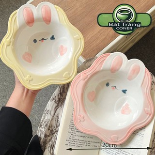 Bát ăn cho bé thỏ và thìa thỏ xinh iu siêu sạch