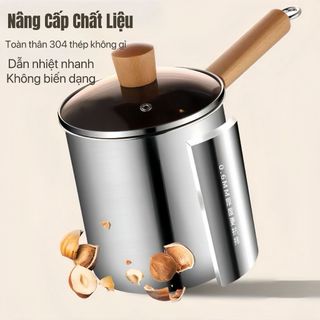 Nồi chiên ngập dầu 2 in 1 chiên khoai tây cánh gà trần bún có nắp kèm vỉ lọc dầu tặng kẹp