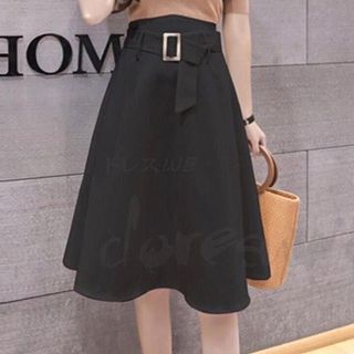 Chân váy xòe dáng dài thiết kế lưng cao kèm dây nịt vải thanh lịch - VannhShop CV0030