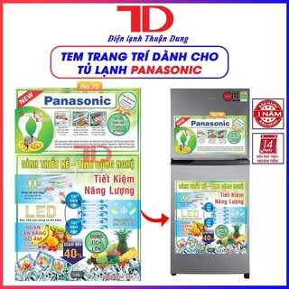 Miếng dán tủ lạnh PANASONIC, tem dán trang trí tủ lạnh PANASONIC