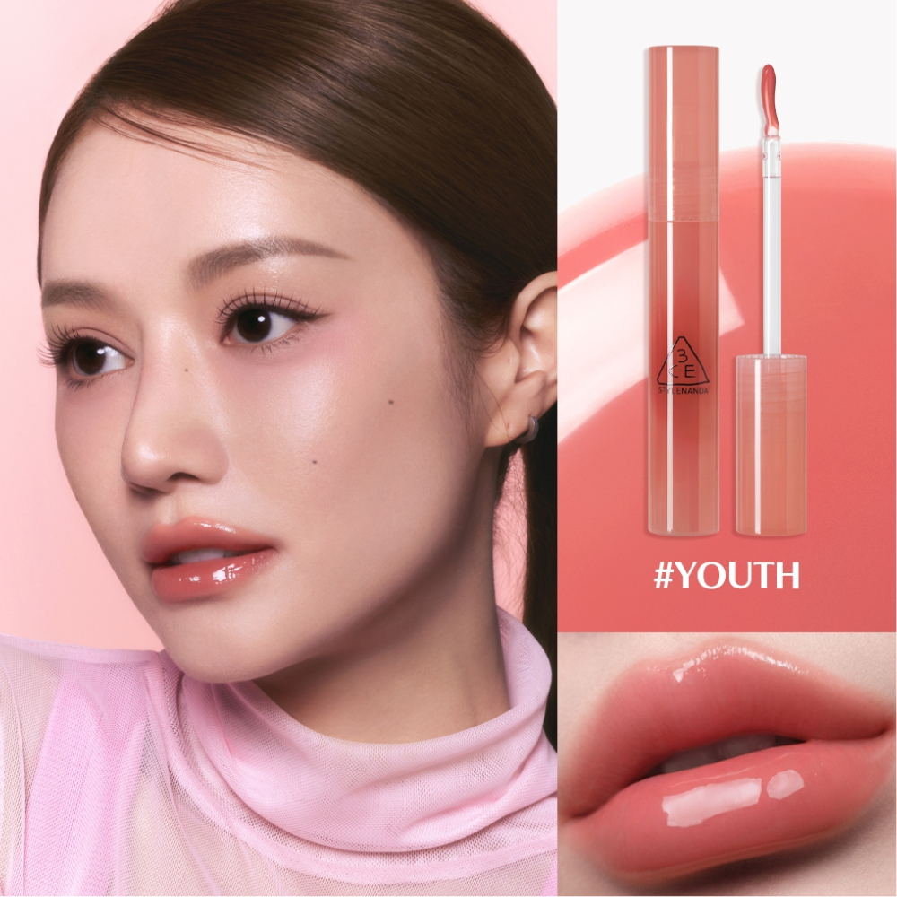 Son Tint Bóng 3CE Drop Glow Gel căng bóng mịn môi