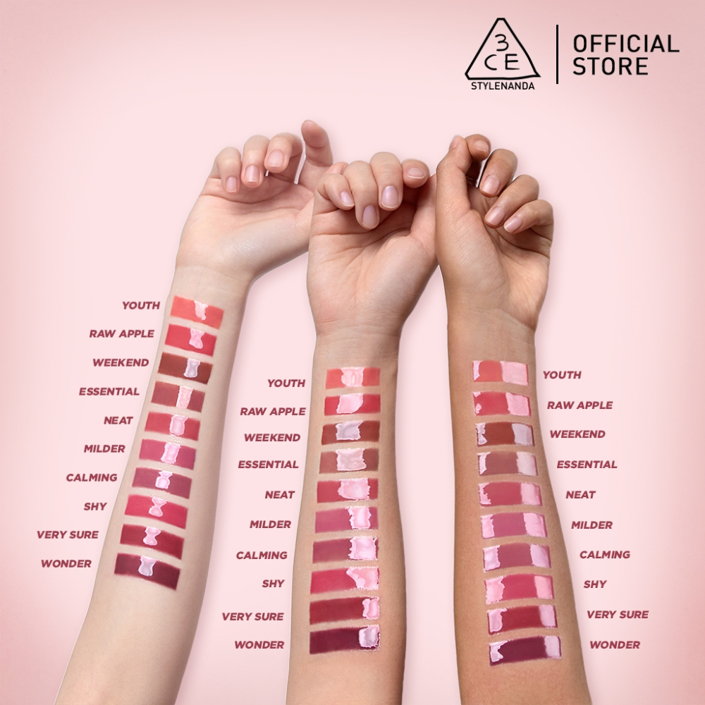 Son Tint Bóng 3CE Drop Glow Gel căng bóng mịn môi