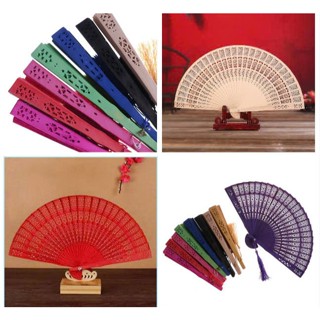 Quạt gỗ xếp làm oản tháp bánh, phụ kiện chụp ảnh trang trí phong cách cổ trang độc đáo