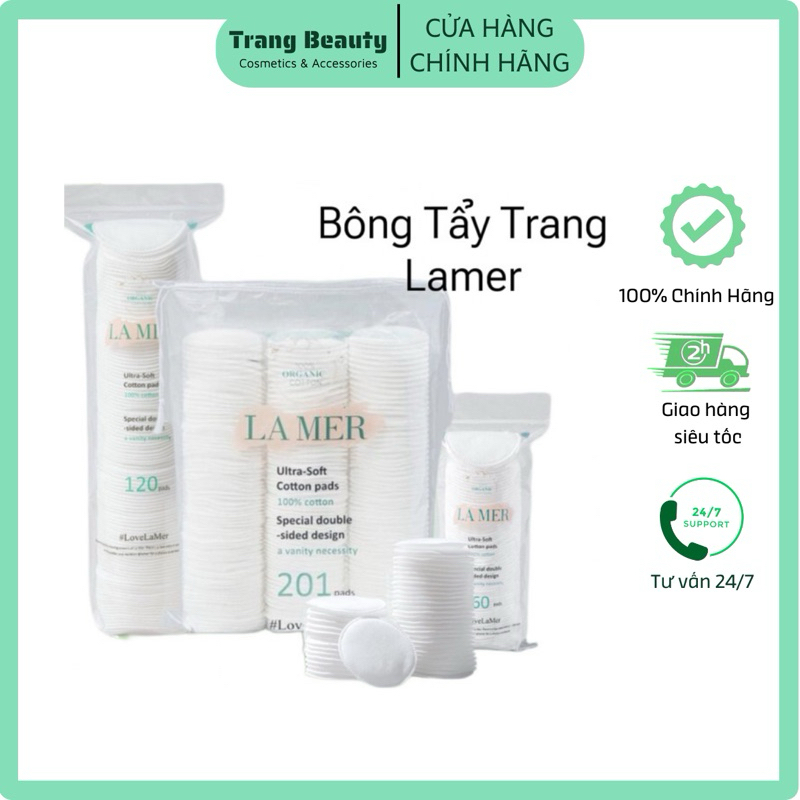 Bông Tẩy Trang Lamer 201 Miếng 100% Cotton, Bông Tẩy Trang Lamer 120 Miếng, Lamer 60 Miếng