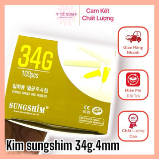 Hộp 100 Cây Kim SungShim Tiêm Meso 30G/32G/34G - 4mm tiêm căng bóng cá hồi PRP Hàn Quốc Chính Hãng ( Kim sumgshim)