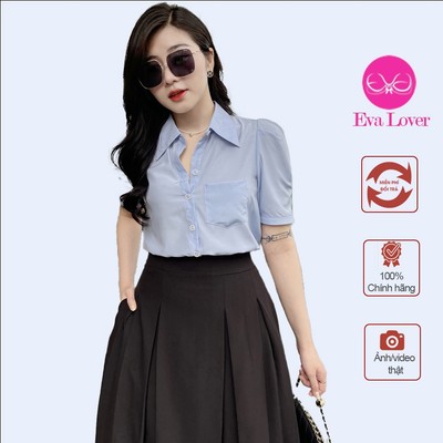 Sơ mi nữ kiểu cộc tay bồng chất  đũi lụa mềm mát kiểu dáng trẻ trung Evalover