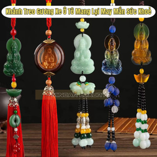 [Nhiều Mẫu] Khánh Treo Ô TÔ Phong Thủy Khánh Quan Âm,Di Lặc,Đồng Xu,Ngọc Bội Trang Trí Gương Xe