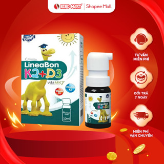  Vitamin K2 D3 LineaBon Spray Màu Xanh Dạng Xịt 10ml Tiện Dụng Cho Bé Phát Triển Chiều Cao Chắc Khỏe Xương - Bibomart 