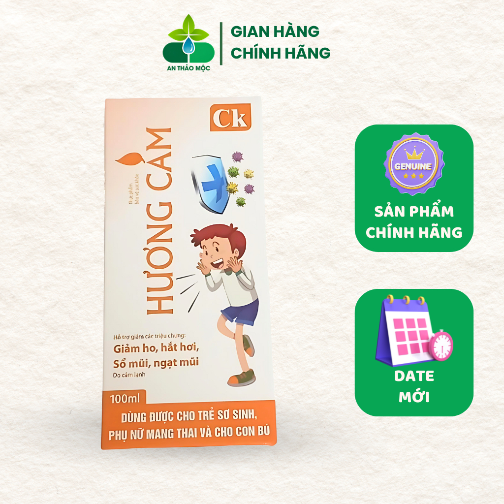 Siro CK giúp hỗ trợ giảm ho, hắt hơi, sổ mũi, ngạt mũi, nhức đầu, chảy nước mũi hương cam dễ uống 10