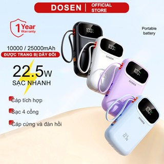 DOSEN Sạc dự phòng Power bank PD22.5W 10000MAH 25000mah Tự mang theo dây đôi pin dự phòng màn hình Led tích hợp tích hợp