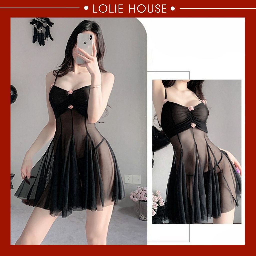 Váy ngủ ren voan sexy xuyên thấu gợi cảm cho nữ mặc nhà LOLIE HOUSE - VN54 | BigBuy360 - bigbuy360.vn