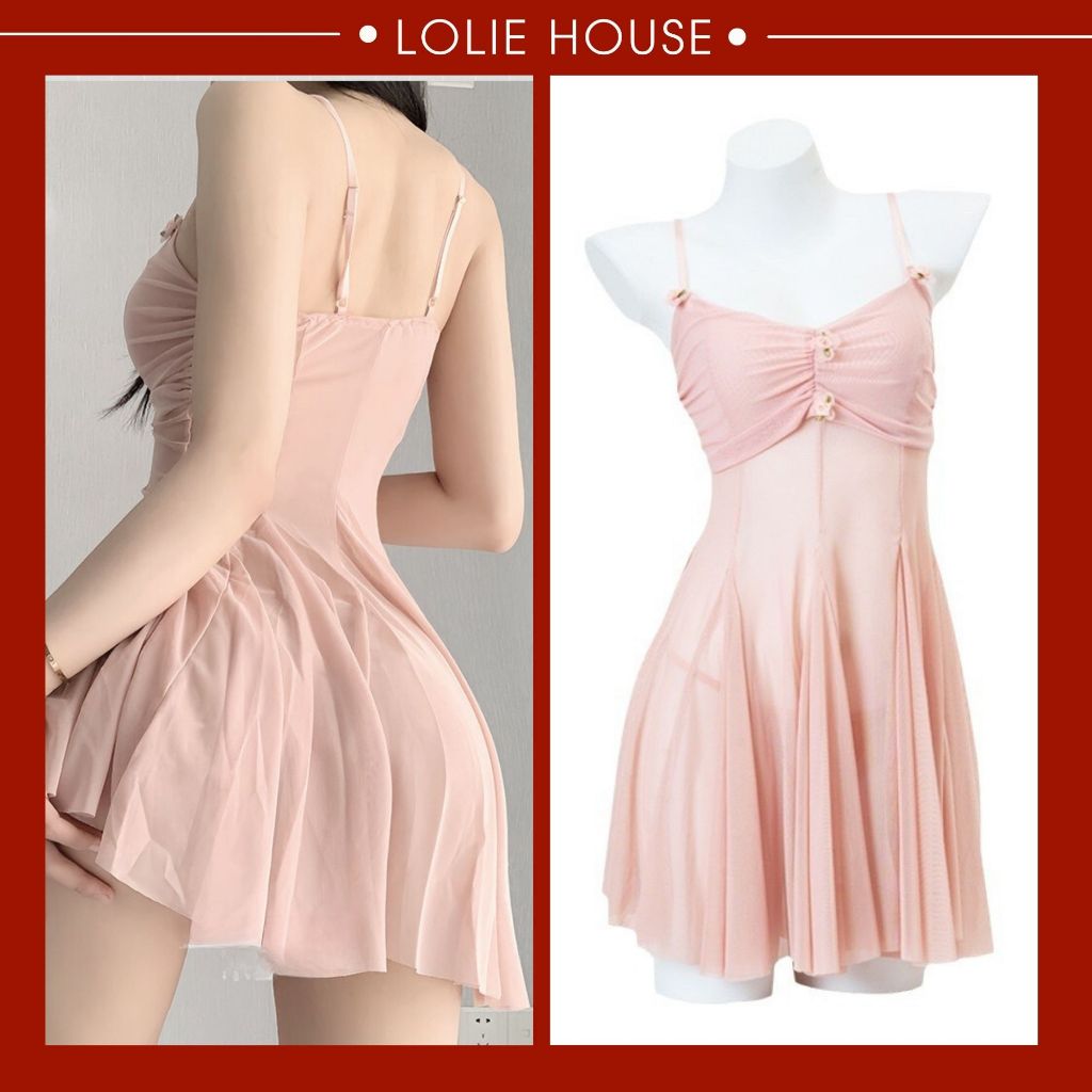 Váy ngủ ren voan sexy xuyên thấu gợi cảm cho nữ mặc nhà LOLIE HOUSE - VN54 | BigBuy360 - bigbuy360.vn